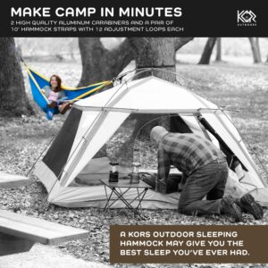 Tree Camping Hammock for Outdoors – Lightweight Double Hammock with 2 Tree Straps, 2 Carabiners and Stuff Sack – 210T Parachute Nylon Triple Stitched to Support 500 lbs for Backpacking and Hiking