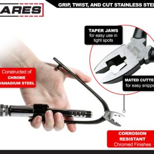 ARES 10009-6-inch Reversible Wire Twister Pliers - Auto Return - Untwist Tool can Grip, Twist, and Cut Stainless Steel Safety Wire on Vehicles, Machinery, and Aircraft