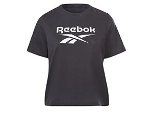 reebok training essentials graphic crop top, black, 3x