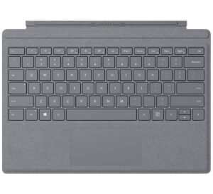 microsoft surface pro signature type cover - constructed with alcantara, durable, stain-resistant material, light charcoal - ffq-00141