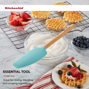 KitchenAid Universal Bamboo Handle Mixer Spatula, One size, Aqua Sky White