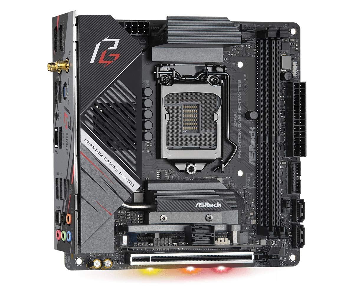 Asrock Z490 Phantom Gaming ITX/TB3 Supports 10 th Gen and Future Generation Intel Core Motherboard Processors (Socket 1200), Model Number: Z490 Phantom Gaming-ITX/TB3