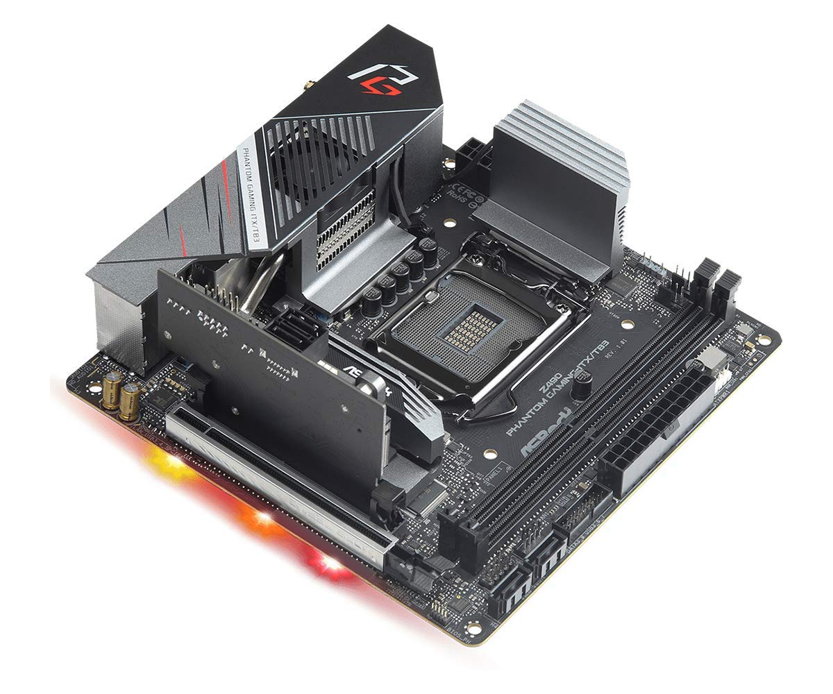 Asrock Z490 Phantom Gaming ITX/TB3 Supports 10 th Gen and Future Generation Intel Core Motherboard Processors (Socket 1200), Model Number: Z490 Phantom Gaming-ITX/TB3