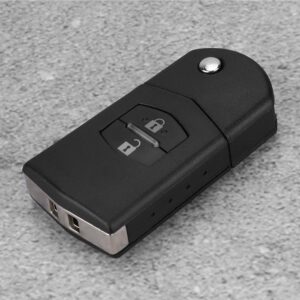 Key Fob Case, Flip 2 Button Remote Key Fob Case Shell Cover 2 3 5 6 RX8 MX5 2B