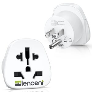 lencent world to us plug adapter, [2 packs] european eu europe/uk/australia/china/italy to usa american outlet power adaptor travel plug converter