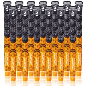lehui kingrasp golf grips, standard/midsize, golf grips set of 13(free 13 tapes), anti-slip rubber golf club grips, 8colors optional (orange, midsize)