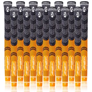 Lehui KINGRASP Golf Grips, Standard/Midsize, Golf Grips Set of 13(Free 13 Tapes), Anti-Slip Rubber Golf Club Grips, 8Colors Optional (Orange, Midsize)