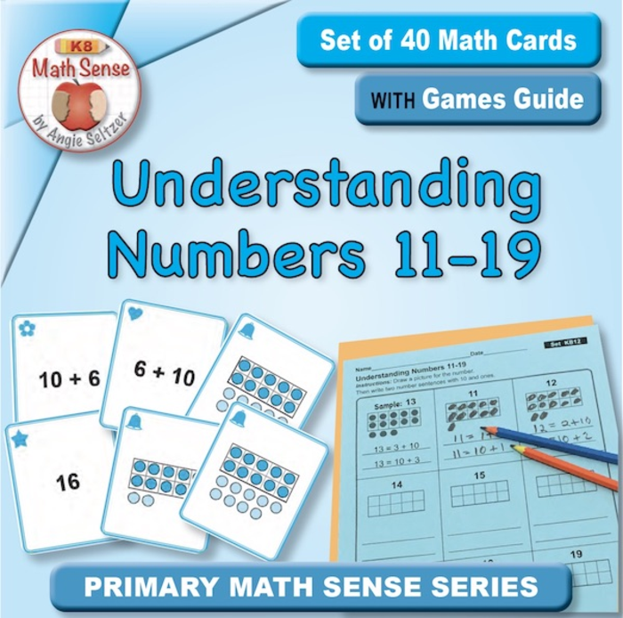 Understanding Numbers 11-19: 40 Math Cards with Games Guide KB12