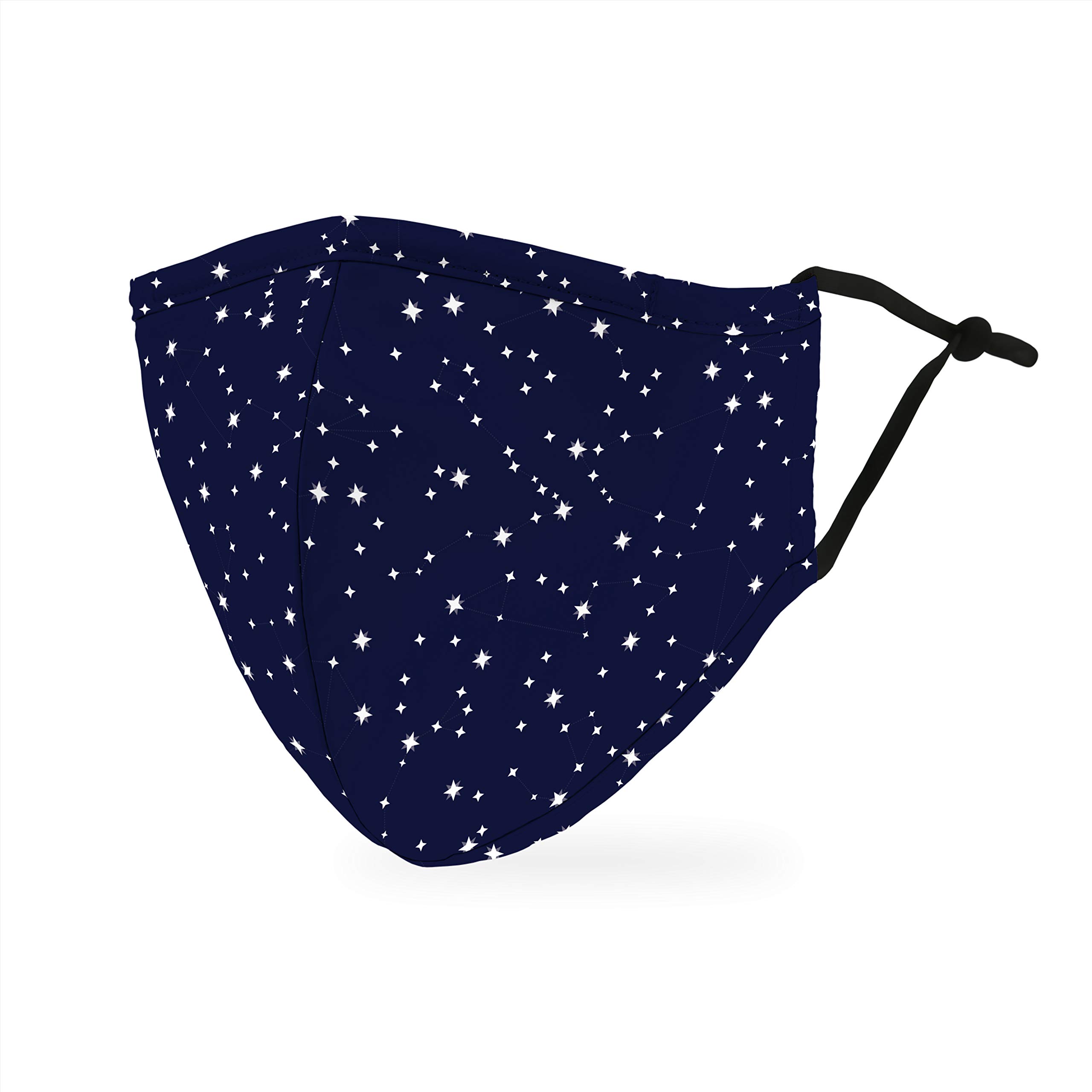 WEDDINGSTAR 3-Ply Adult Washable Cloth Face Mask Reusable and Adjustable with Filter Pocket - Starry Night