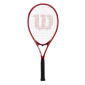 Wilson Federer Pro Staff Precision XL 110 Gloss Red Tennis Racquet in Grip Size 4 3/8" Bundled with a Black Advantage II Tennis Bag (Incredible Feel and Control)