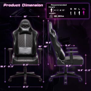 MUSSO Executive Swivel Office Chair, High-Back Racing Gaming Chair, Ergonomic Adjustable Computer Desk Chair, PU Leather Task Chair with Headrest and Lumbar Support (Classic Pattern)…