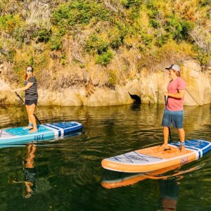 ISLE Pioneer Inflatable Stand Up Paddleboard & iSUP Bundle Accessories & Backpack — Wide Stance, Durable, Lightweight — 285 lbs Capacity (Coral Pink, 10'6" x 34" x 6")