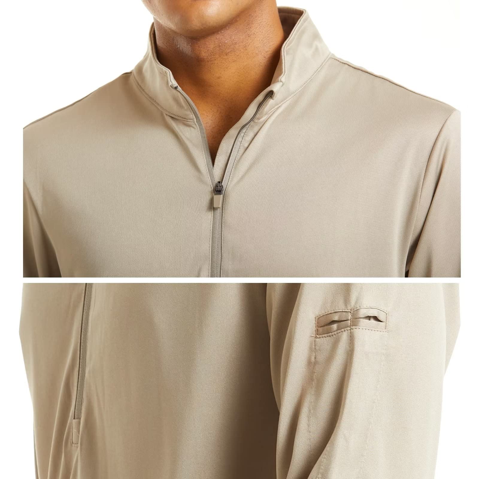 MAGCOMSEN Men's Long Sleeve Active Zipper Shirts Quick Dry Half-Zip Pullovers Tactical Shirt Athletic Shirts for Men Running Shirts Gym Shirts Black