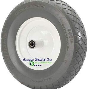 Flat Free 4.80/4.00-8 Wheelbarrow Wheel, 3" Centered Hub (3/4" Semi Precision Bearings)