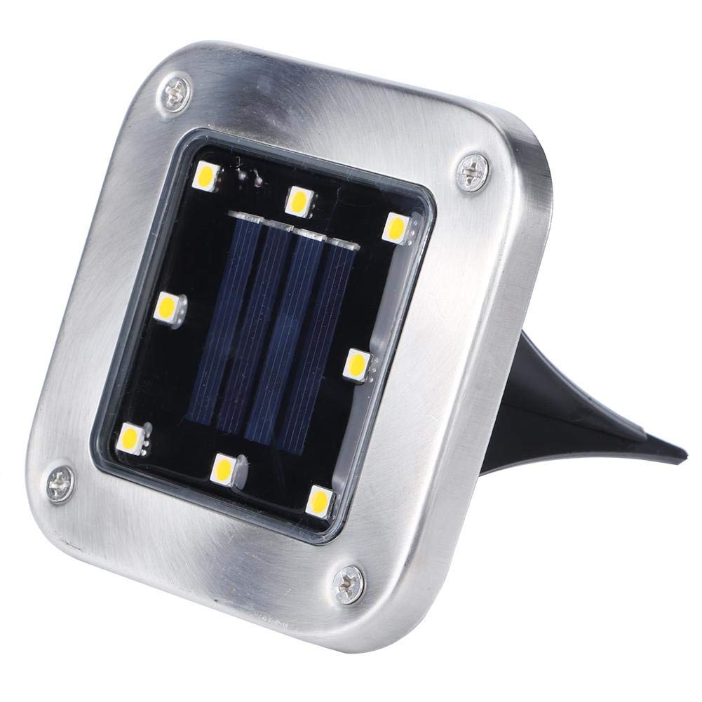 Fdit 4pcs 8LED Square Warm White Light Solar Buried Light Under Ground Lamp Home Garden Lawn Pathway Landscape Decoration