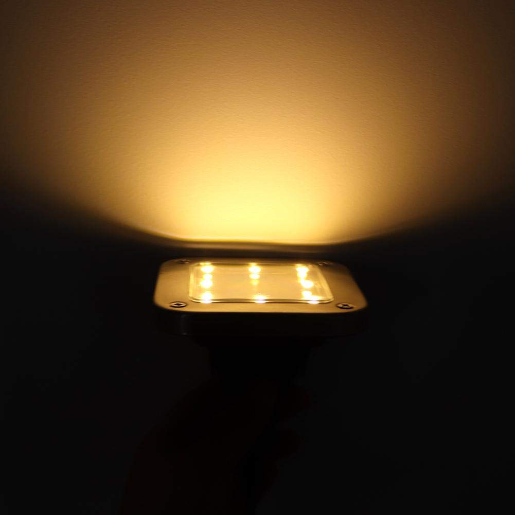 Fdit 4pcs 8LED Square Warm White Light Solar Buried Light Under Ground Lamp Home Garden Lawn Pathway Landscape Decoration