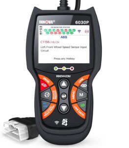 innova 6030p obd2 scanner diagnostic tool -read/erase abs codes-check engine light-car scanner live data with battery & alternator test-code severity levels-full obdii modes