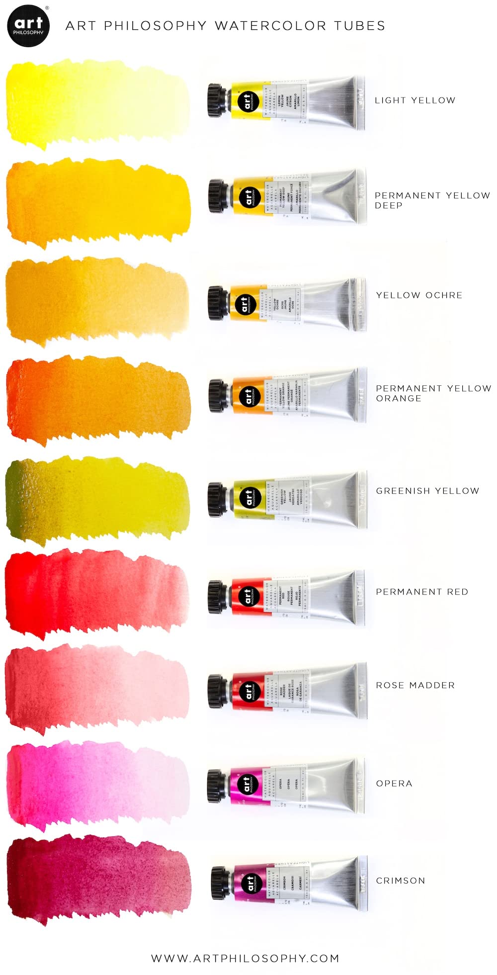 Art Philosophy® Artist Grade Watercolor Tubes Permanent Yellow Deep