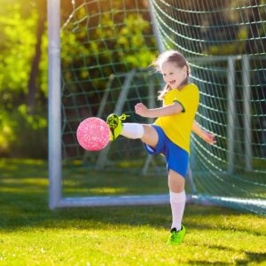 PP PICADOR Soccer Ball Kids Size 3, Glitter Shiny Sequins Toddler Soccer Balls with Pump for Girls Boys Ages 4-6-8 6-12 Child Baby Gift(Pink)