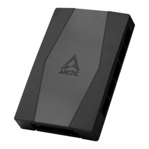 arctic case fan hub - 10-fold pwm fan distributor with sata power, fan hub - black