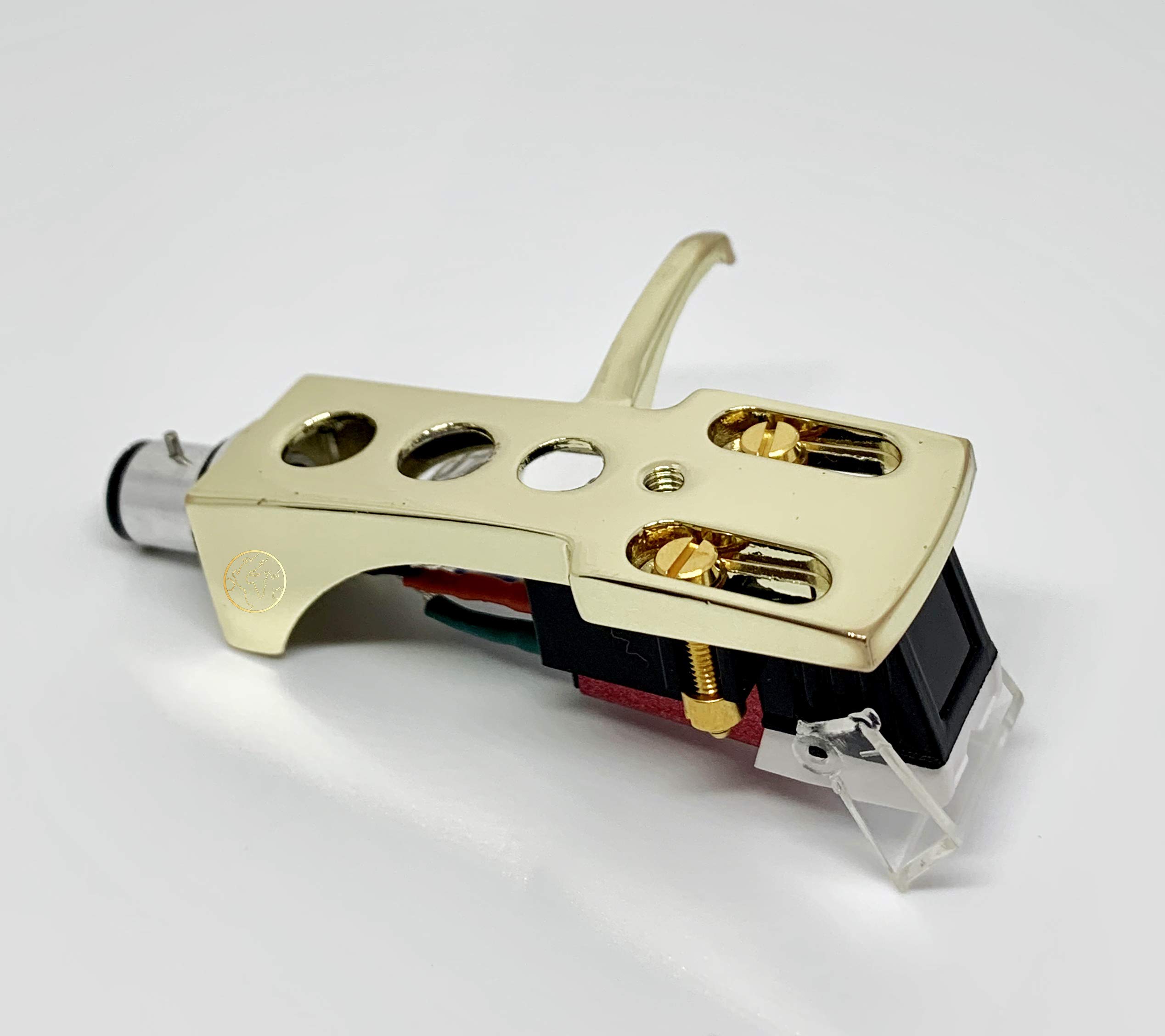 Cartridge and Stylus, needle and Gold Headshell with mounting bolts for Technics SLD3, SLD303, SLD33, SLD3K, SLD5, SLQ2, SLB303, SLH302, SL1000, SL1100, SL120, SL1650, SL1900, SL1950, SL2000, SL3310