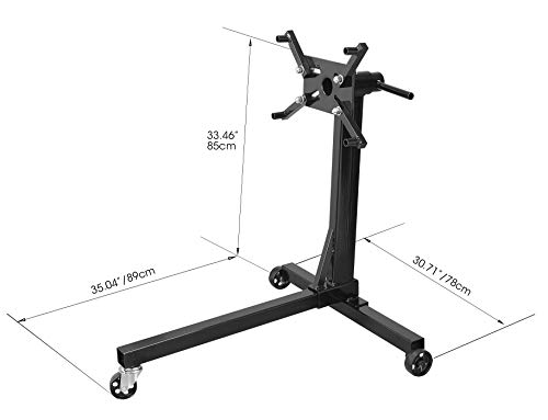 Torin AT23401B Steel Rotating Engine Stand with 360 Degree Rotating Head: 3/8 Ton (750 lb) Capacity, Black