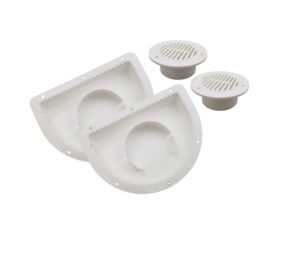 class a customs | rv atv cycle truck cargo work trailer half-moon side air vents | two pack | white