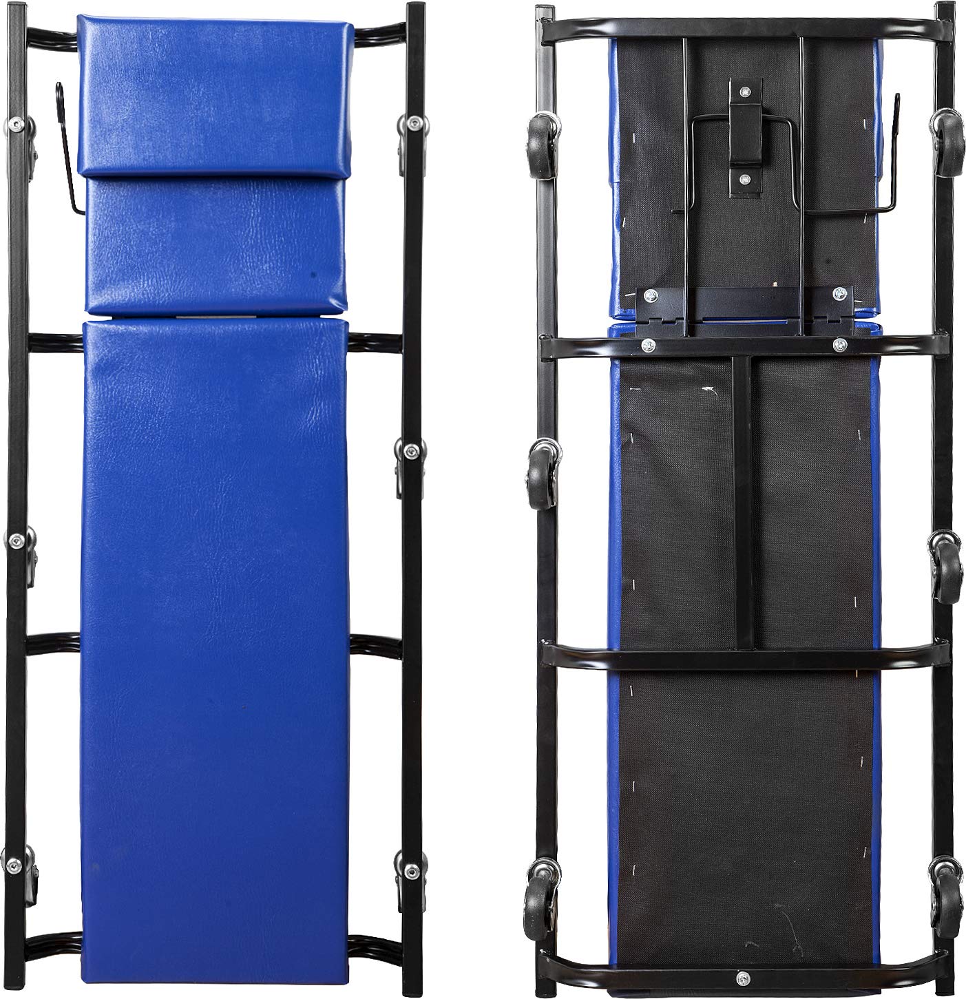 TCE ATR6452U Torin Rolling Garage/Shop Creeper: 40" Padded Mechanic Cart with Adjustable Headrest and 6 Casters, Blue