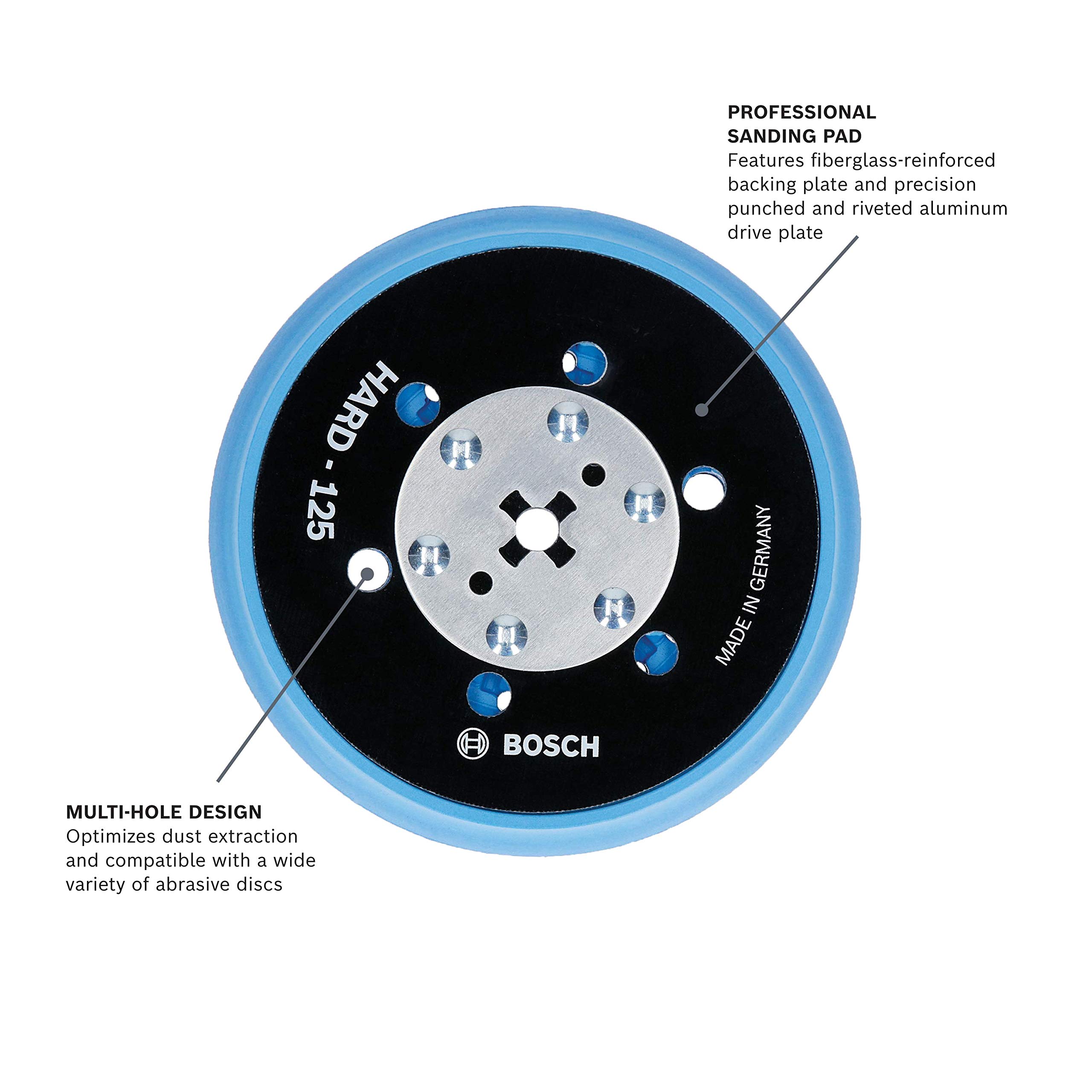 BOSCH RSM5046 5 In. Hard Hook-and-Loop Multi-Hole Sanding Pad