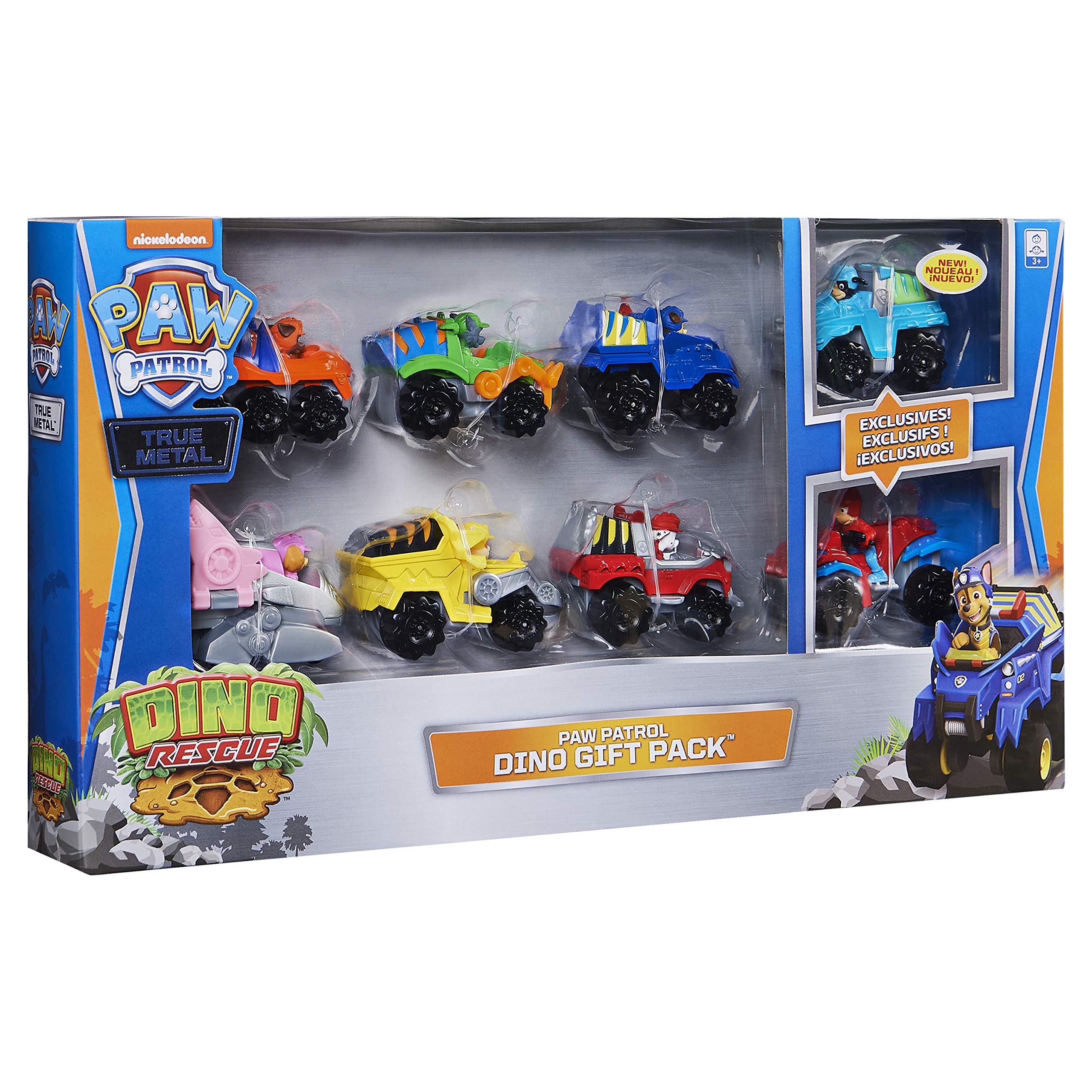 PAW Patrol, True Metal Dino Rescue Gift Pack of 8 Collectible Die-Cast Vehicles, 1:55 Scale