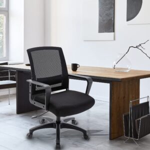 adjustable swivel home office desk chair with armrest, ergonomics computer mesh chair for livingroom, game chair (mesh)