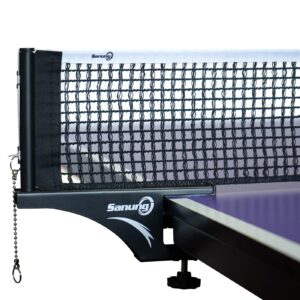sanung s405 thickened table tennis net and post set, professional foldable high duty ping pong screw on clamp net with stable base for standard table, easy to carry install