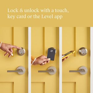 Level Home Inc. Level Lock Smart Lock Touch Edition - Smart Deadbolt for Keyless Entry Using Touch, Key Card or Smartphone, Bluetooth Lock, Compatible with Apple HomeKit, Polished Brass