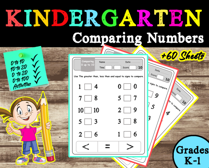 Kindergarten Comparing Numbers | Printable Worksheets +60 Sheets.