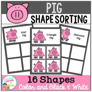 shape sorting mats: pig
