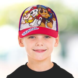 Nickelodeon Little Baseball Cap, Paw Patrol Marshall Adjustable Toddler Boy Hats for Kids, Red, Ages 2-4 and Ages 4-7