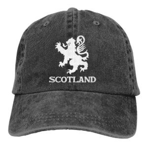 kzematli unisex lion rampant scotland denim hat adjustable washed dyed cotton dad baseball caps