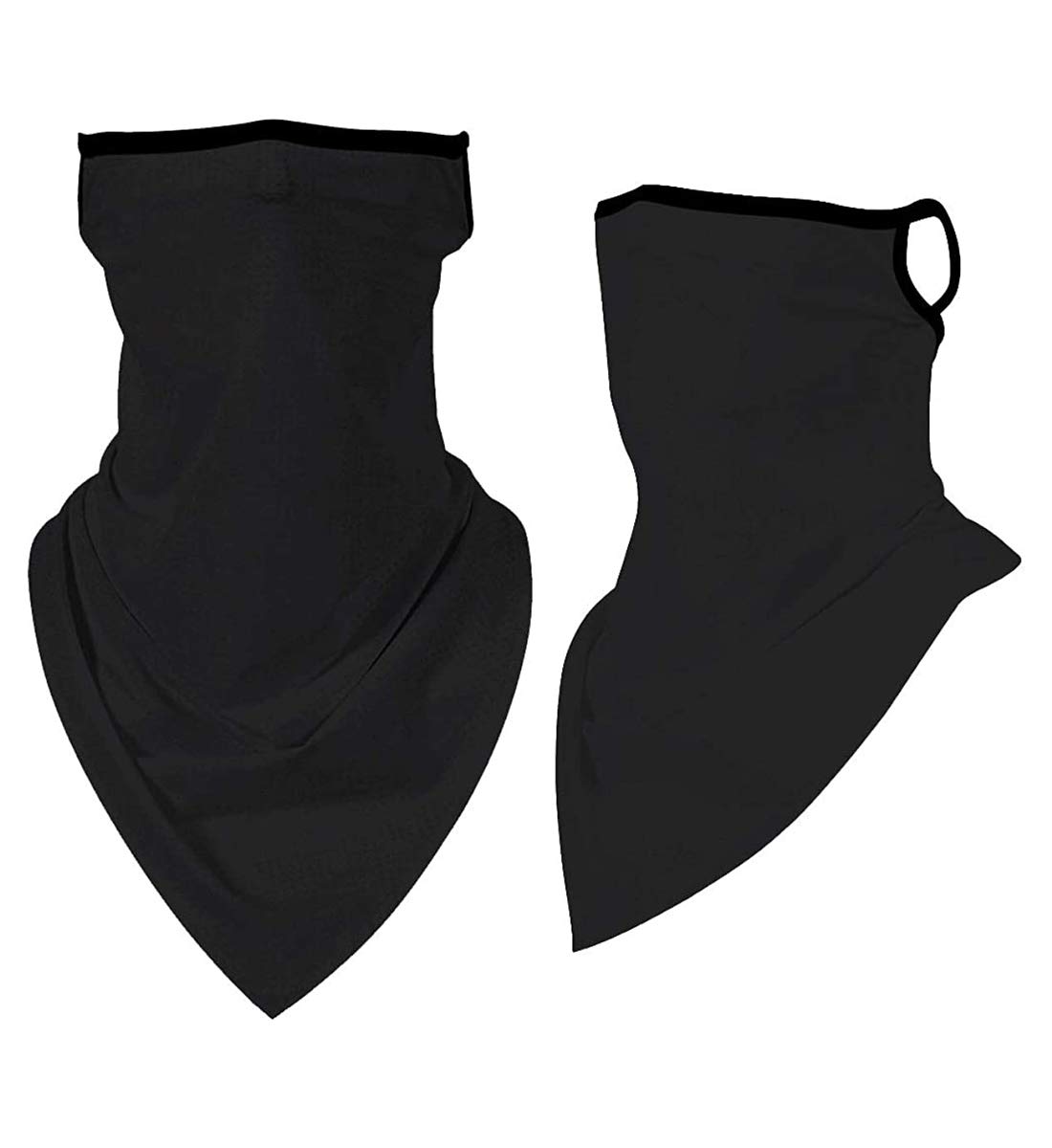 Kyerivs 2 Pieces Black and Gray Face Mask Reusable Washable Cloth Bandanas Women Men Neck Gaiter Cover Ear Loops for Dust