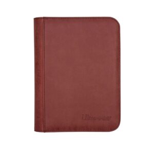 suede collection zippered 4-pocket premium pro-binder - ruby