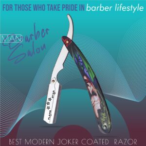 Joker Coated Barber Straight Edge Salon Hair Cut Razor 100% Stainless Steel with Blades By "FLAME STAR"