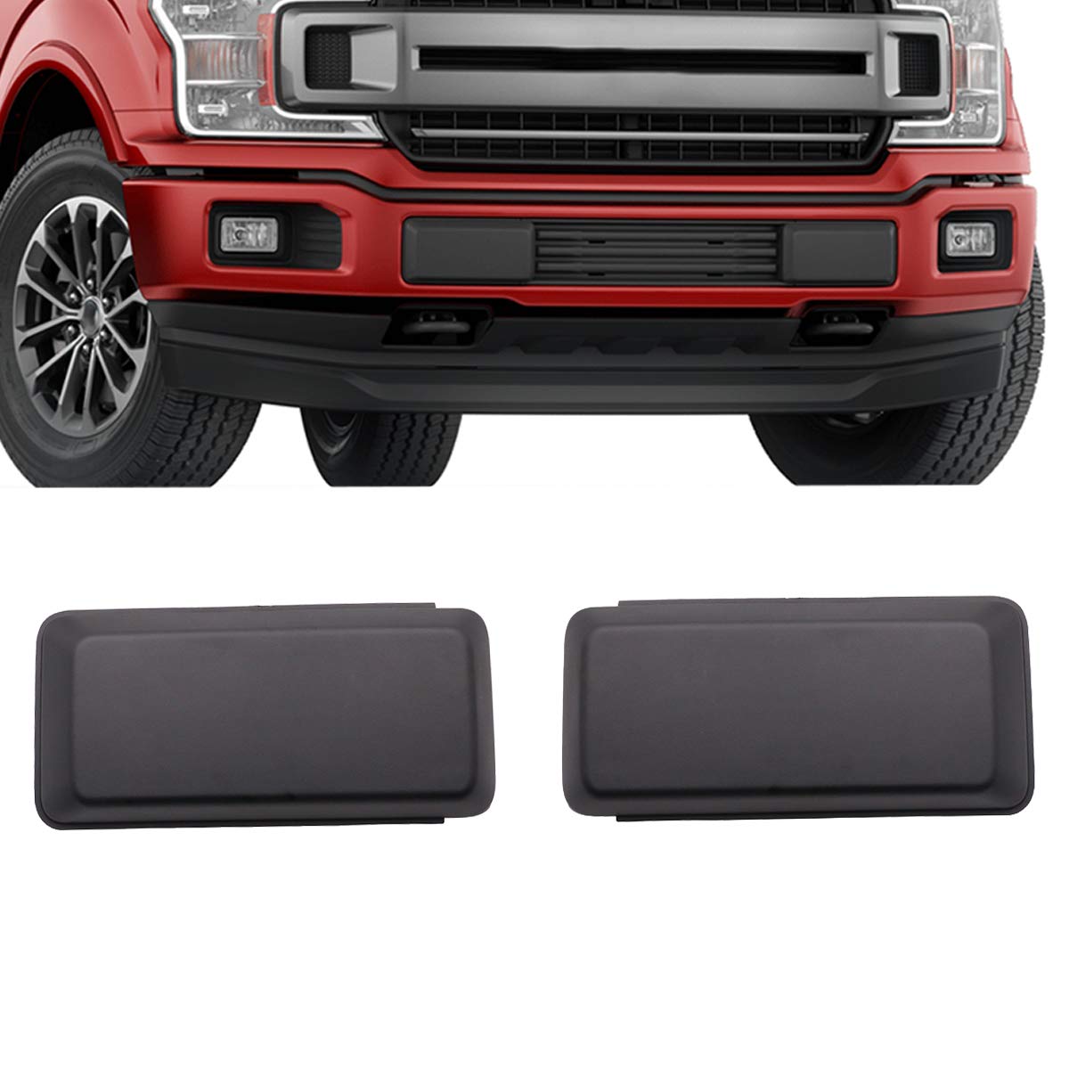 GSRECY Pair Left Right Front Bumper Guards Pads Inserts End Caps Cover Compatible with Ford F150 F-150 2018-2020