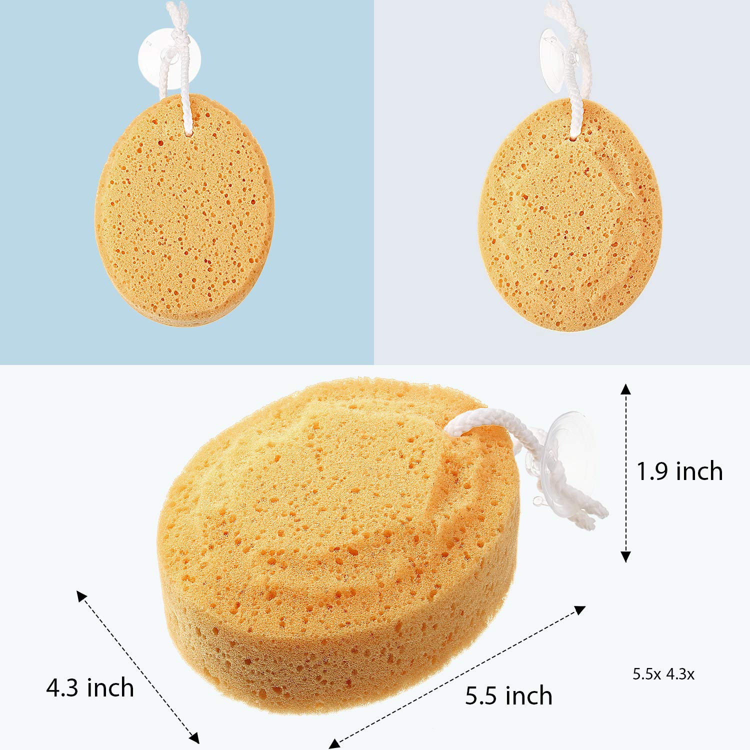 6 Pieces Foam Body Sponge Soft Exfoliating Bath Sponge Shower Sponge Body Scrubber for Adults and Kids Body Cleansing Supplies, 5.5 Inch