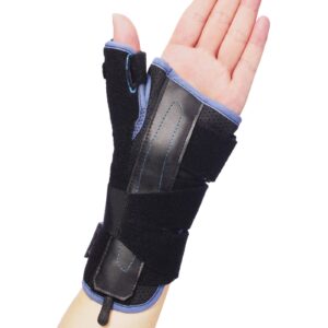 velpeau wrist brace thumb spica splint support for de quervain's tenosynovitis, carpal tunnel syndrome, stabilizer for arthritis, tendonitis, sprains, sports injuries pain relief (left hand-m)