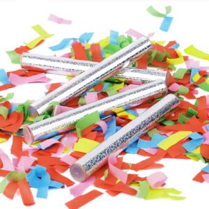 famefame 10pack confetti wands, tissue paper flick flutter sticks for wedding celebrations, anniversary, birthday party, colorful, 7.8inch confetti popper