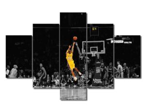 large canvas art prints kobe bryant's game winning shot picture forever legend inspirational art for home wall decor, black mamba posters for men boys room decorations for bedroom, office (60"w40"h)