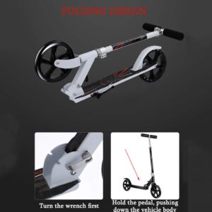 WRRAC-Trampolines Freestyle Sports Kick Scooter Commuter Scooter Height-Adjustable Dual Suspension System Large 200mm Wheels Quick-Release Folding System Durable Push Scooters for Adults Teens