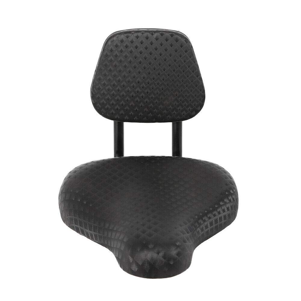 Ethedeal Comfort Black Bike Saddle Bicycle Cycling Seat Cushion Pad Comfortable with Back Backrest (Black)