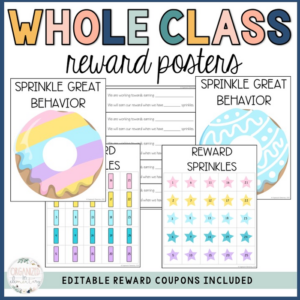 whole class reward chart- donut | editable rewards