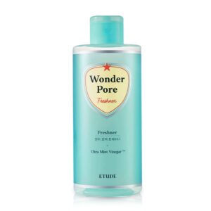 etude wonder pore freshner 250ml (8.5 fl. oz) | refreshing pore care toner with upgraded peppermint vinegar that cleanses ultra fine dust