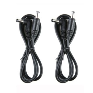 2 pack guitar effect pedal dc cable 5.5mm x 2.1mm power lead cord, 60cm male to male